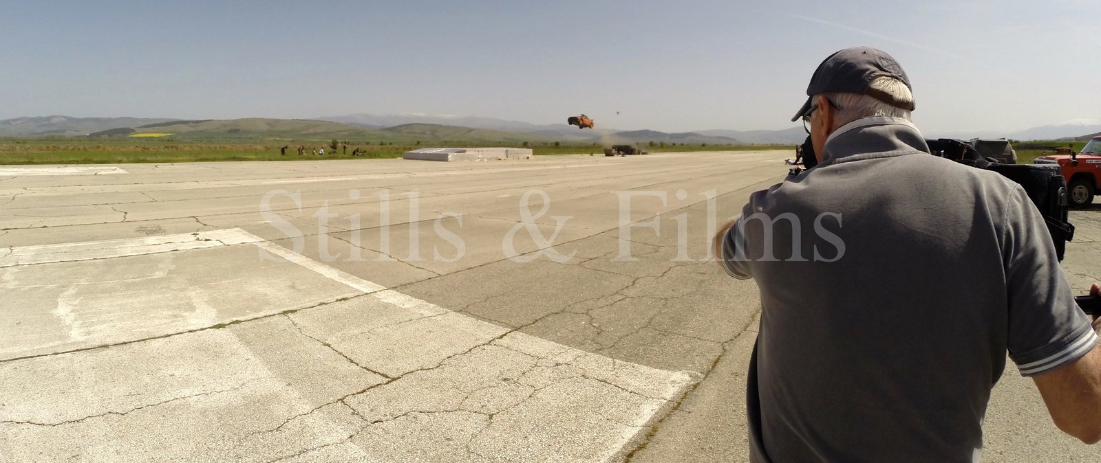 Video Crew Sofia filming action movie stunt at Death Race 4 in Bulgaria