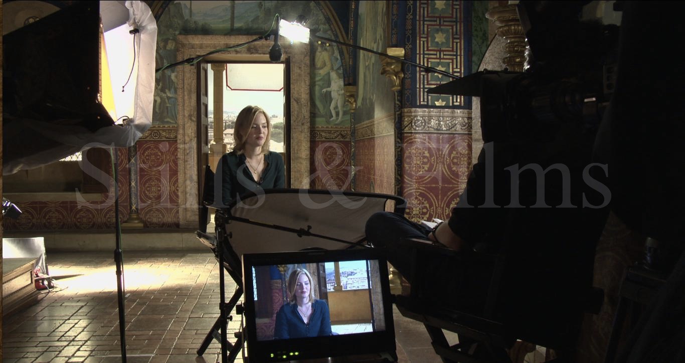 Video Crew Budapest interviewing Holliday Grainger on The Borgias set