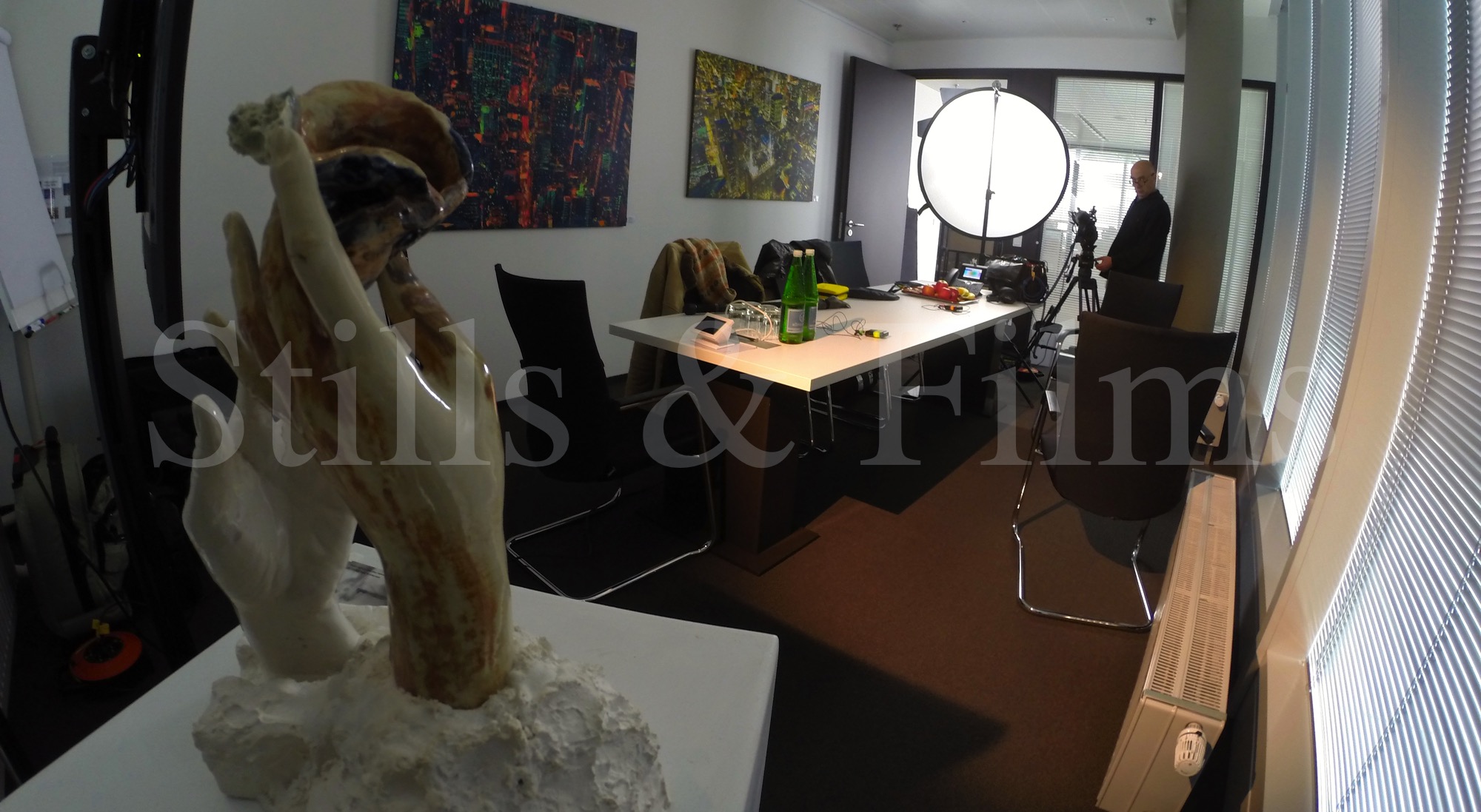 Filming media training at Mondi in Vienna, Austria 