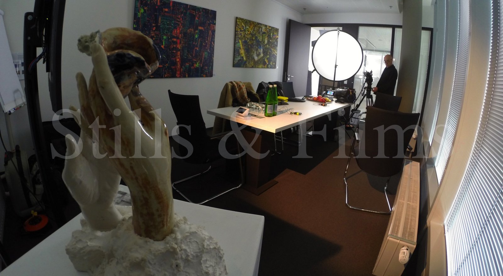 Filming media training at Mondi in Vienna, Austria