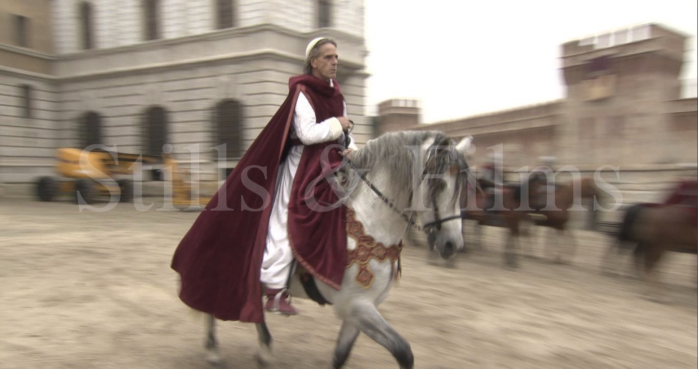 Video Production Budapest filming Jeremy Irons on horseback at The Borgias