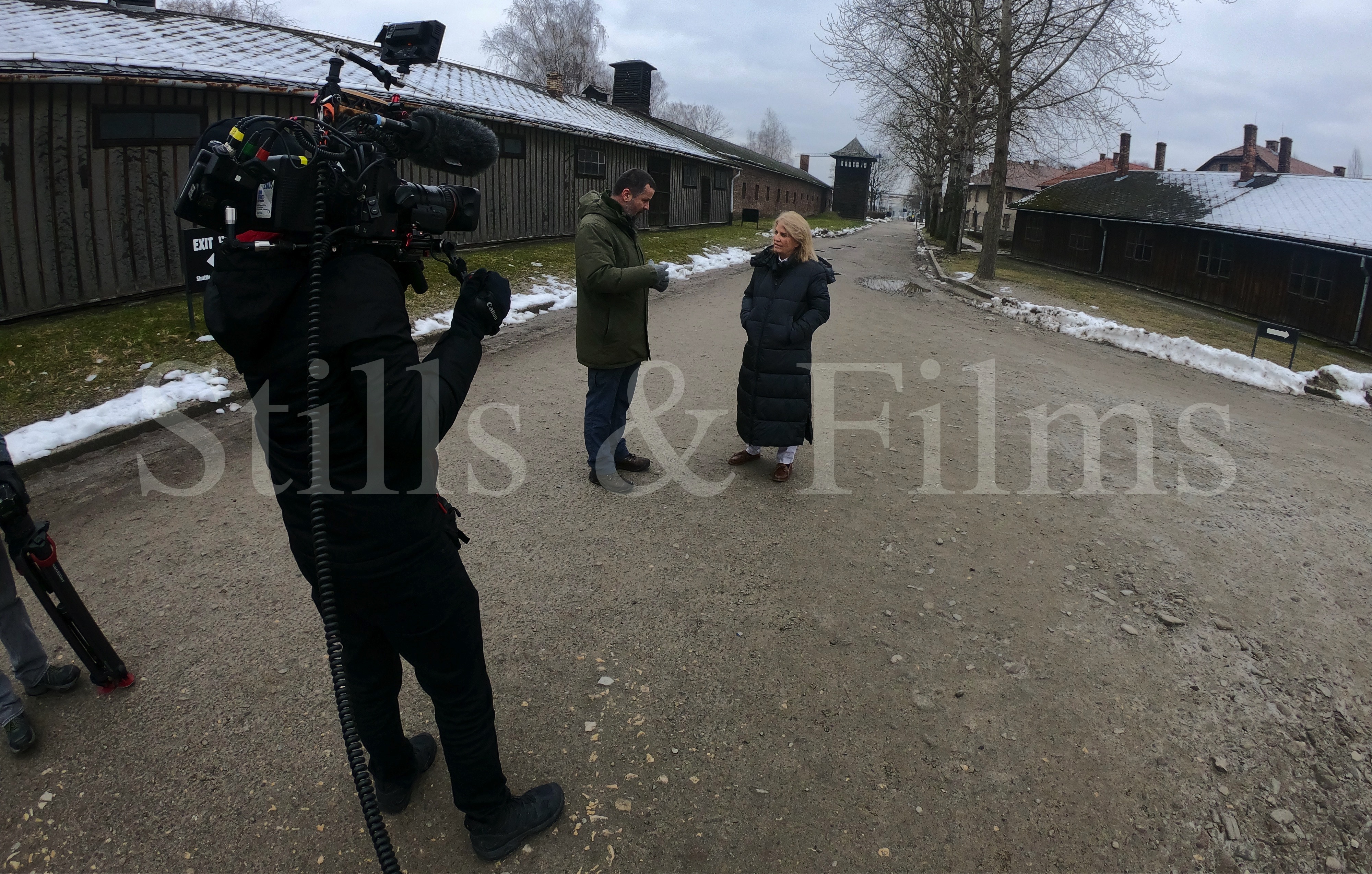 Filming in Auschwitz, Poland
