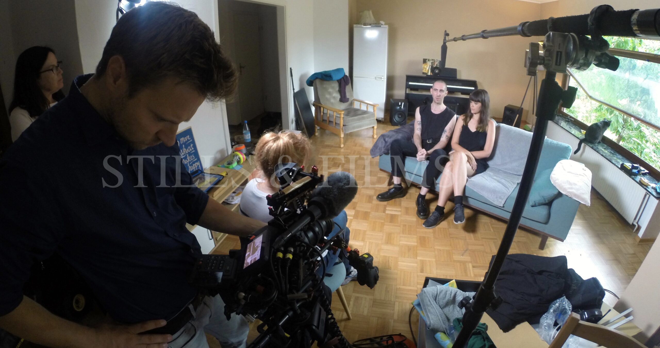 Video Crew Berlin interviews a young couple for a documentary film