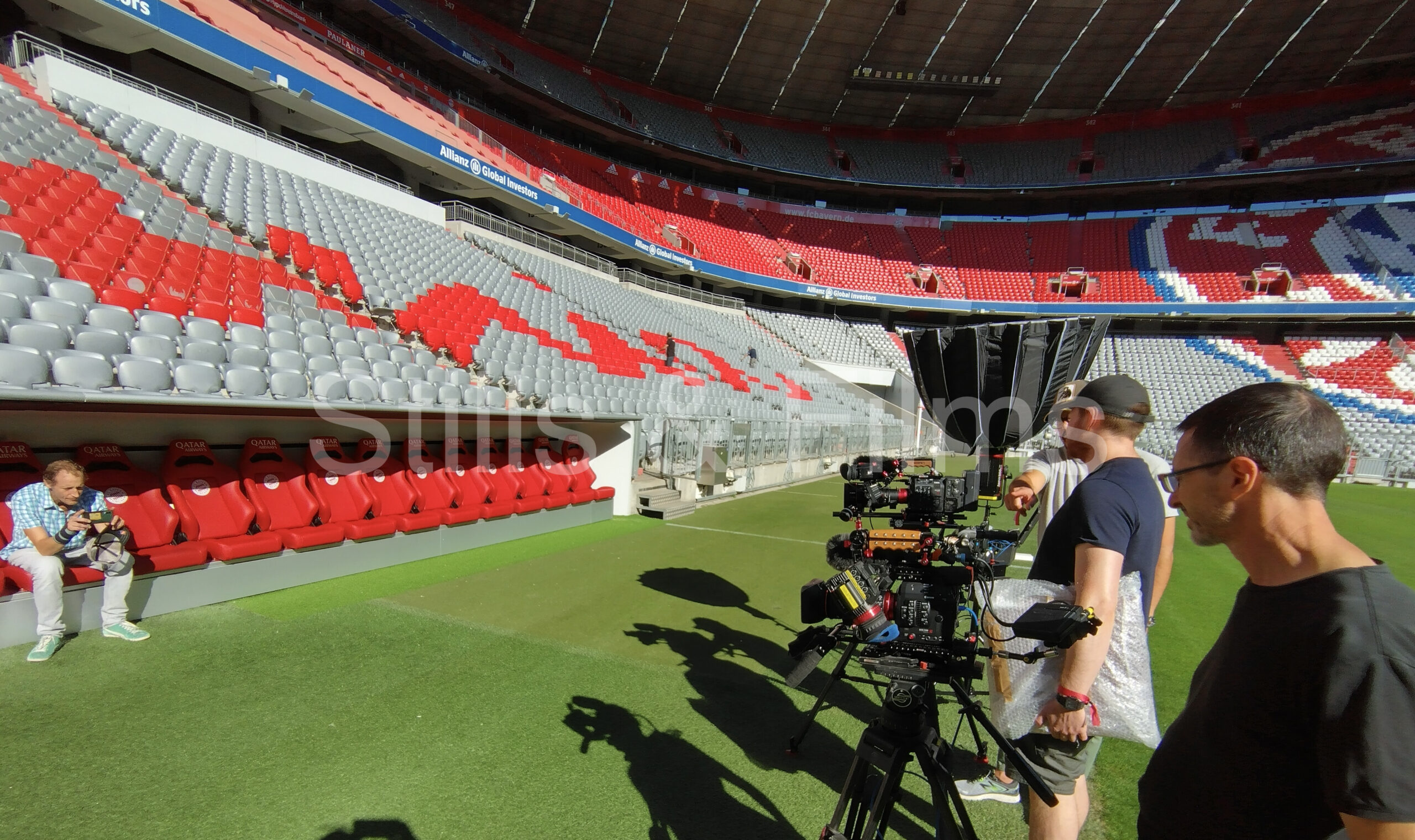 Filming at Bayern Munich stadium