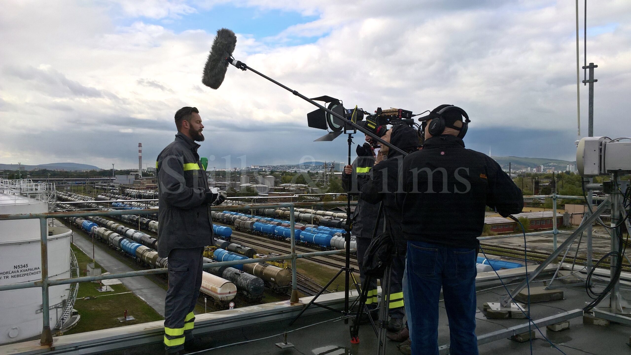 Our Bratislava based sound engineer on location at the Slovnaft refinery in Bratislava