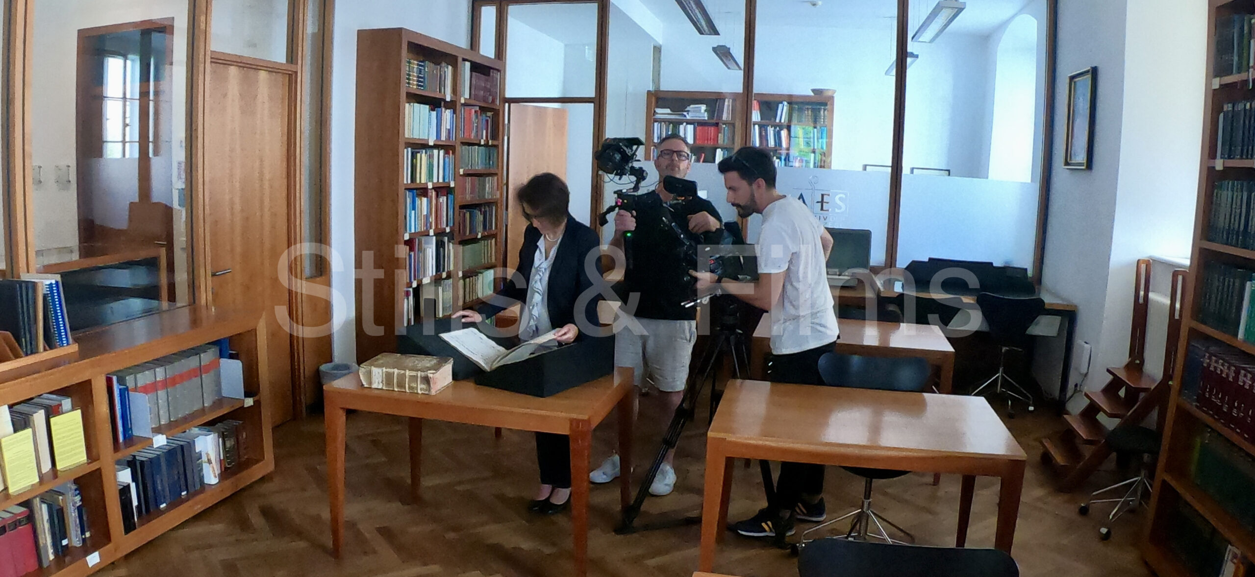 Filming in Salzburg archives for an Australian documentary production