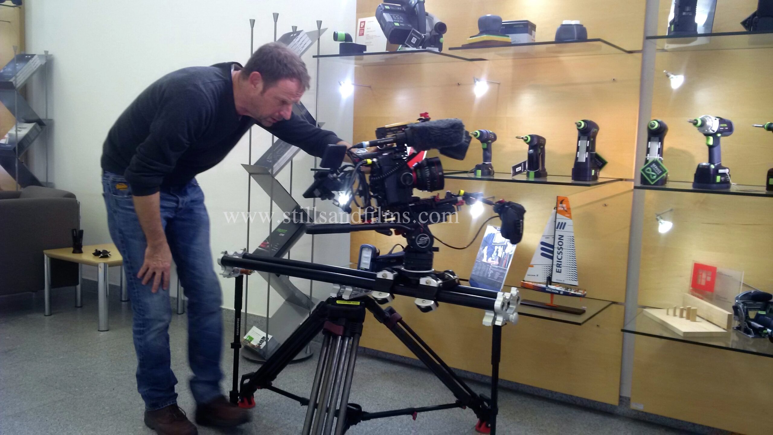 Filming product videos at Festool in Stuttgart, Germany