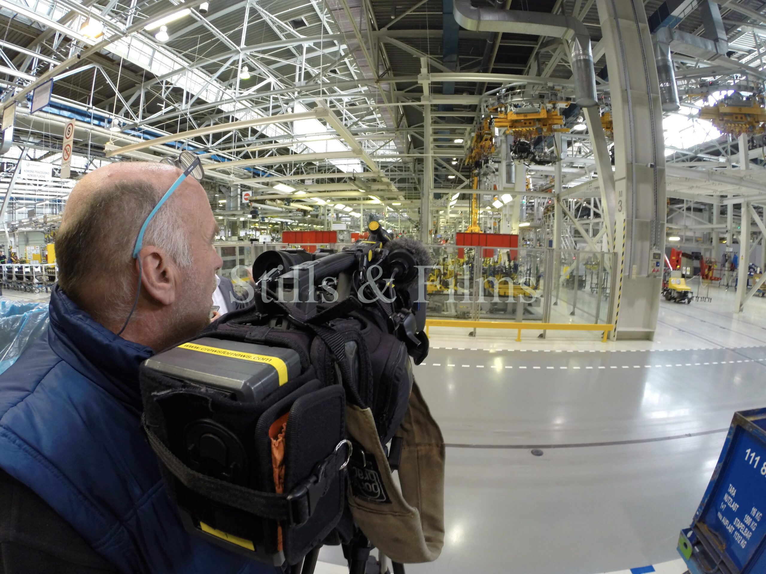 We are on a corporate video production shoot at the Volkswagen factory near Bratislava, Slovakia