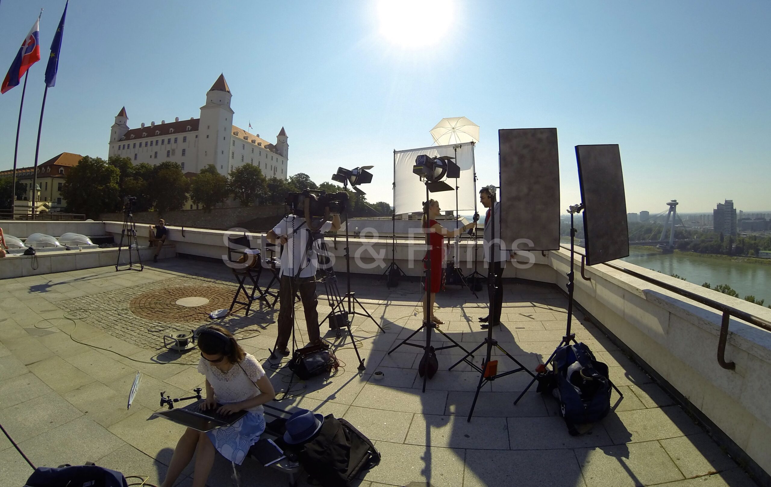 LIve broadcasting for CNBC from the Bratislava Fortress