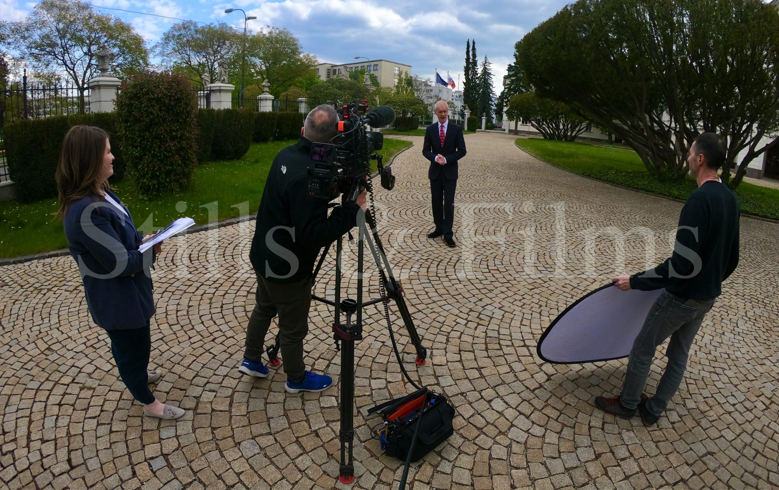 We were filming BBC's Hard Talk at the Presidential Palace in Bratislava with Stephen Sackur.
