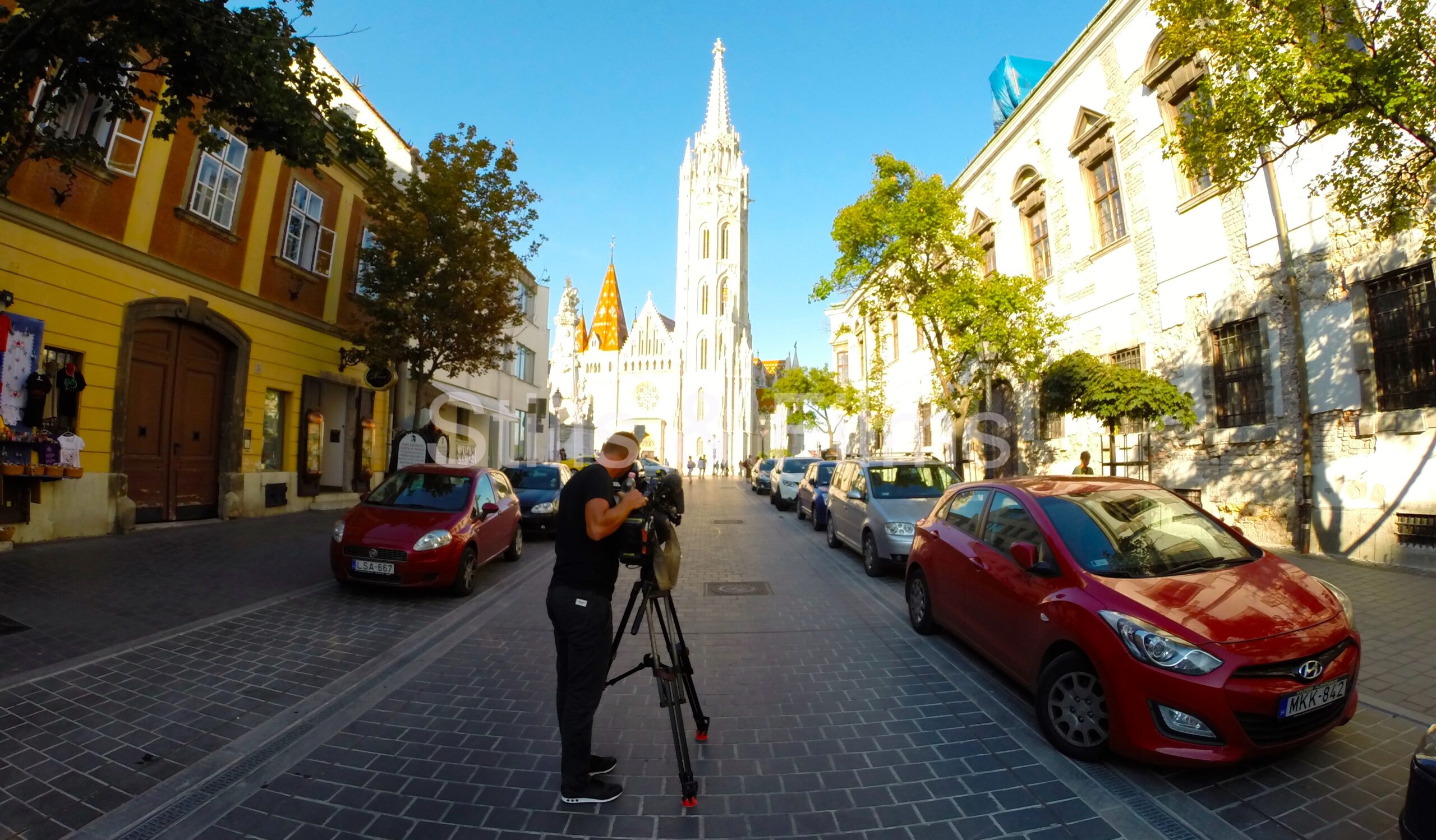 Filming in the Castle district in Budapest, Hungary